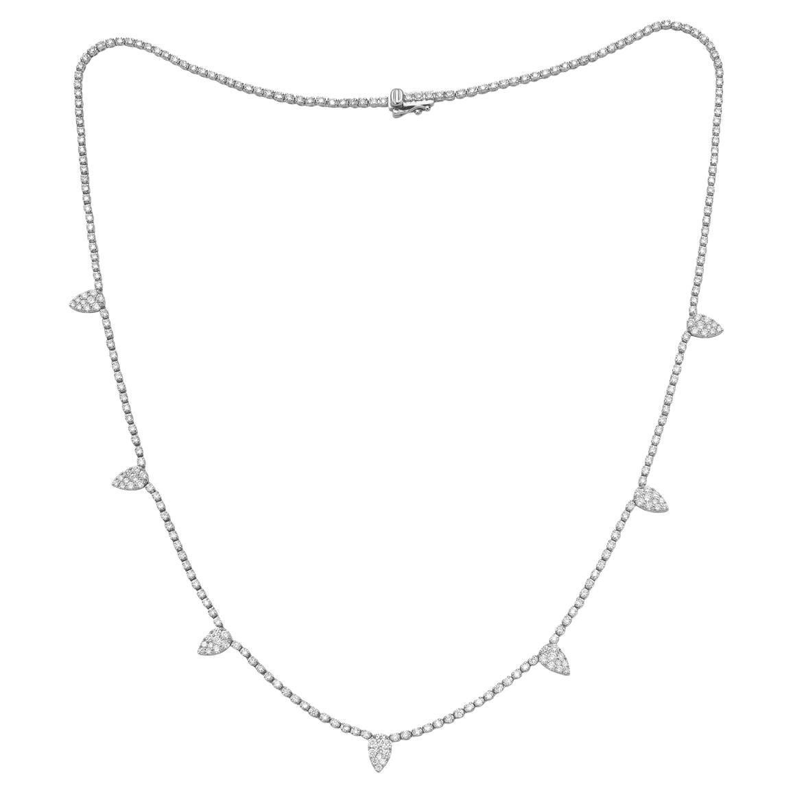 14K White Gold Diamond Accent Necklace