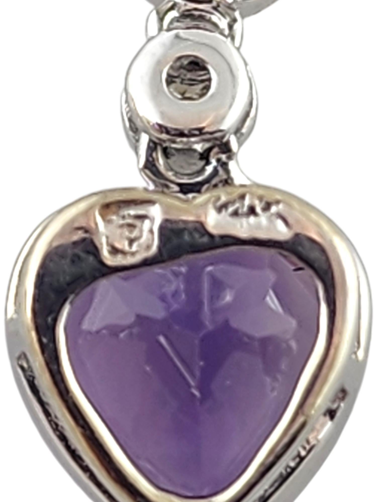 14K White Gold Diamond, Amethyst, Pink Topaz & Rhodolite Garnet Necklace #19032 For Sale 1
