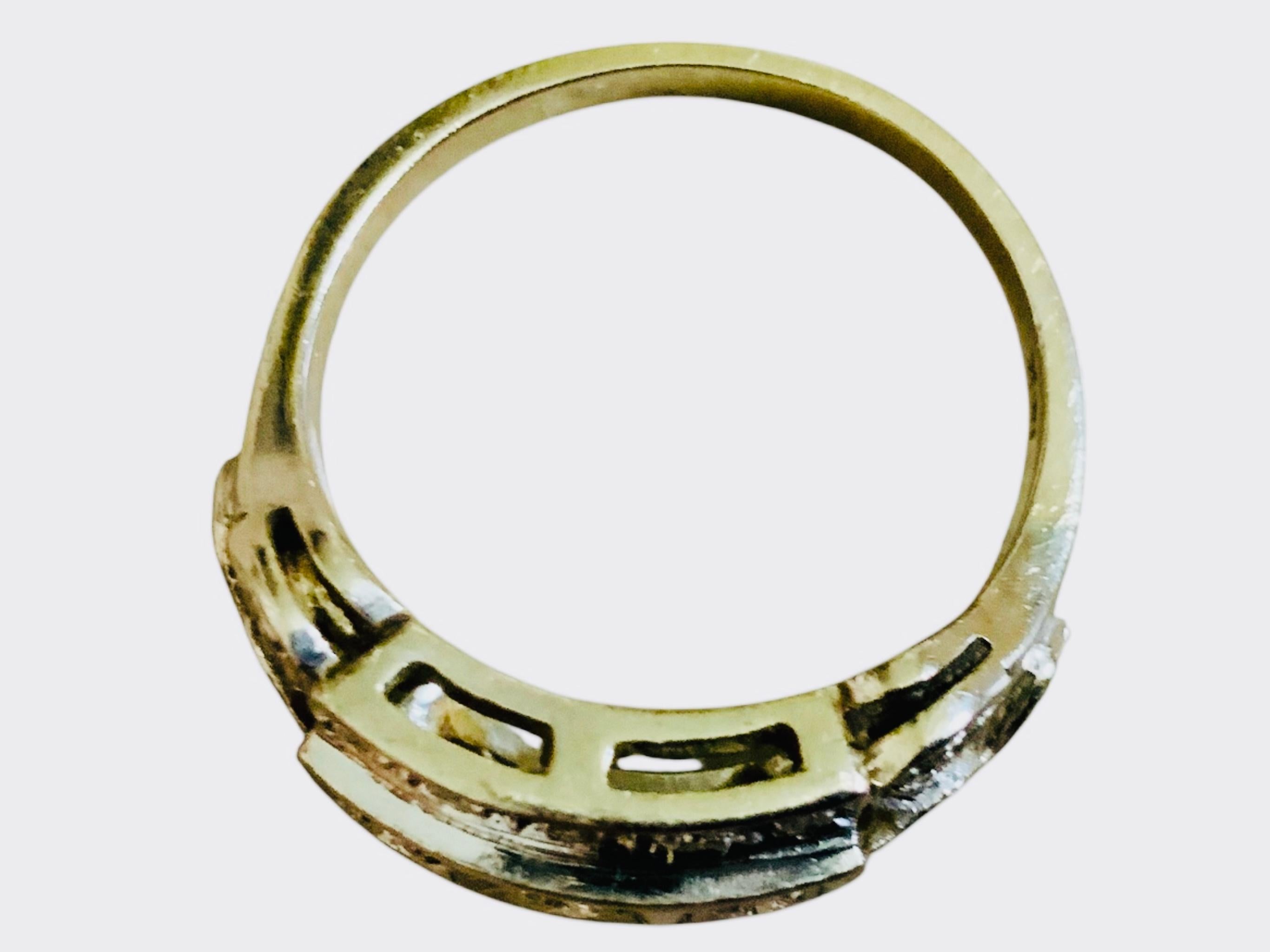 14K White Gold Diamond Art Deco Ring For Sale 5