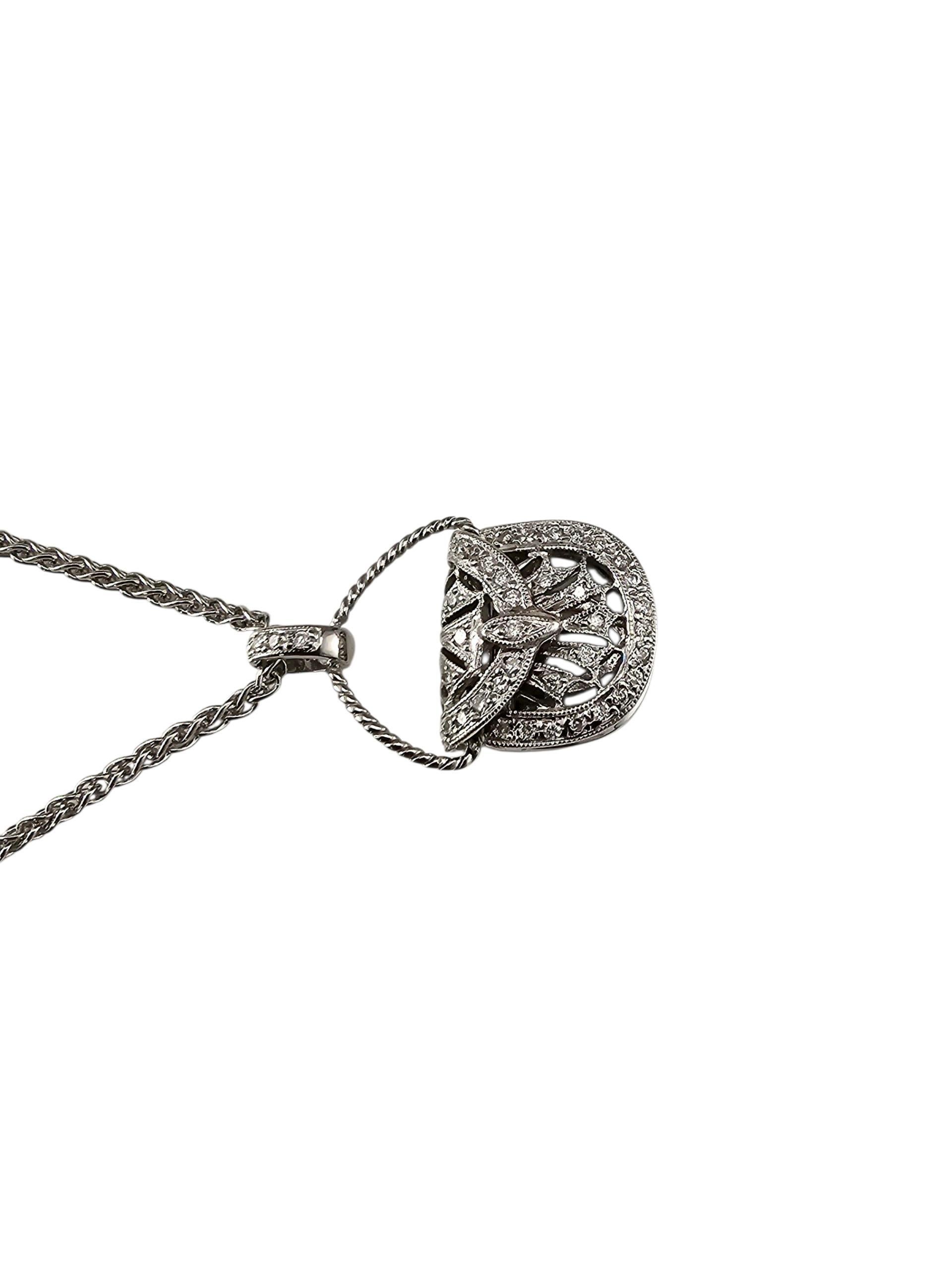 Contemporain Collier en or blanc 14K avec pendentif sac à main articulé en diamant #23741 en vente