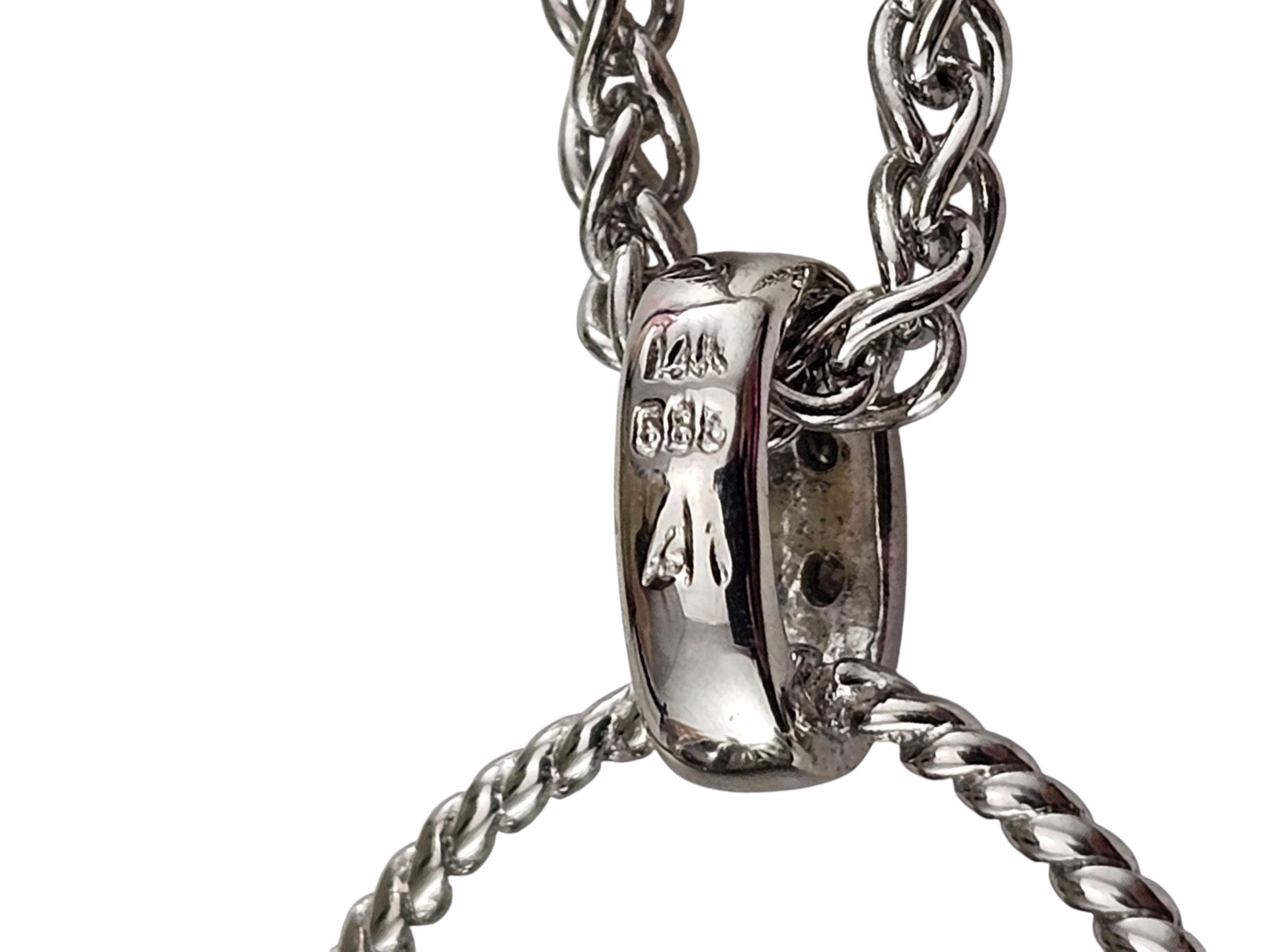 Collier en or blanc 14K avec pendentif sac à main articulé en diamant #23741 en vente 1