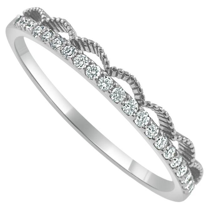 14K White Gold Diamond Band for Her For Sale