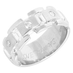 Anillo de diamantes de oro blanco de 14 quilates para hombre