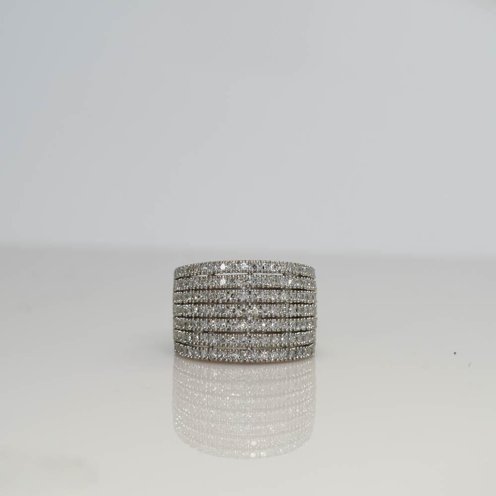 Anello a fascia con diamante in oro bianco 14K 1,00ct In condizioni ottime in vendita a Laguna Beach, CA