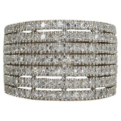 Anello a fascia con diamante in oro bianco 14K 1,00ct