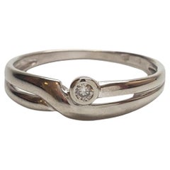 14K White Gold Diamond Band Ring #17543