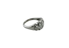 14K White Gold Diamond Band Ring S Design #16581