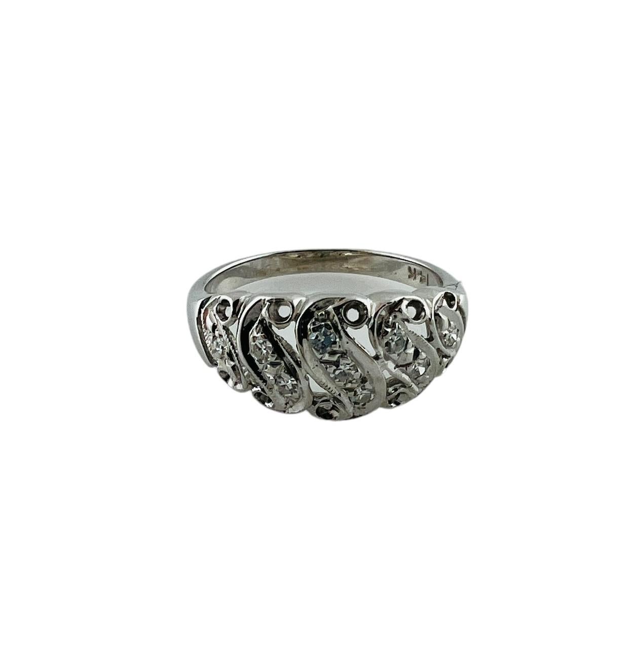 Women's 14K White Gold Diamond Band Ring S Design #16581 For Sale