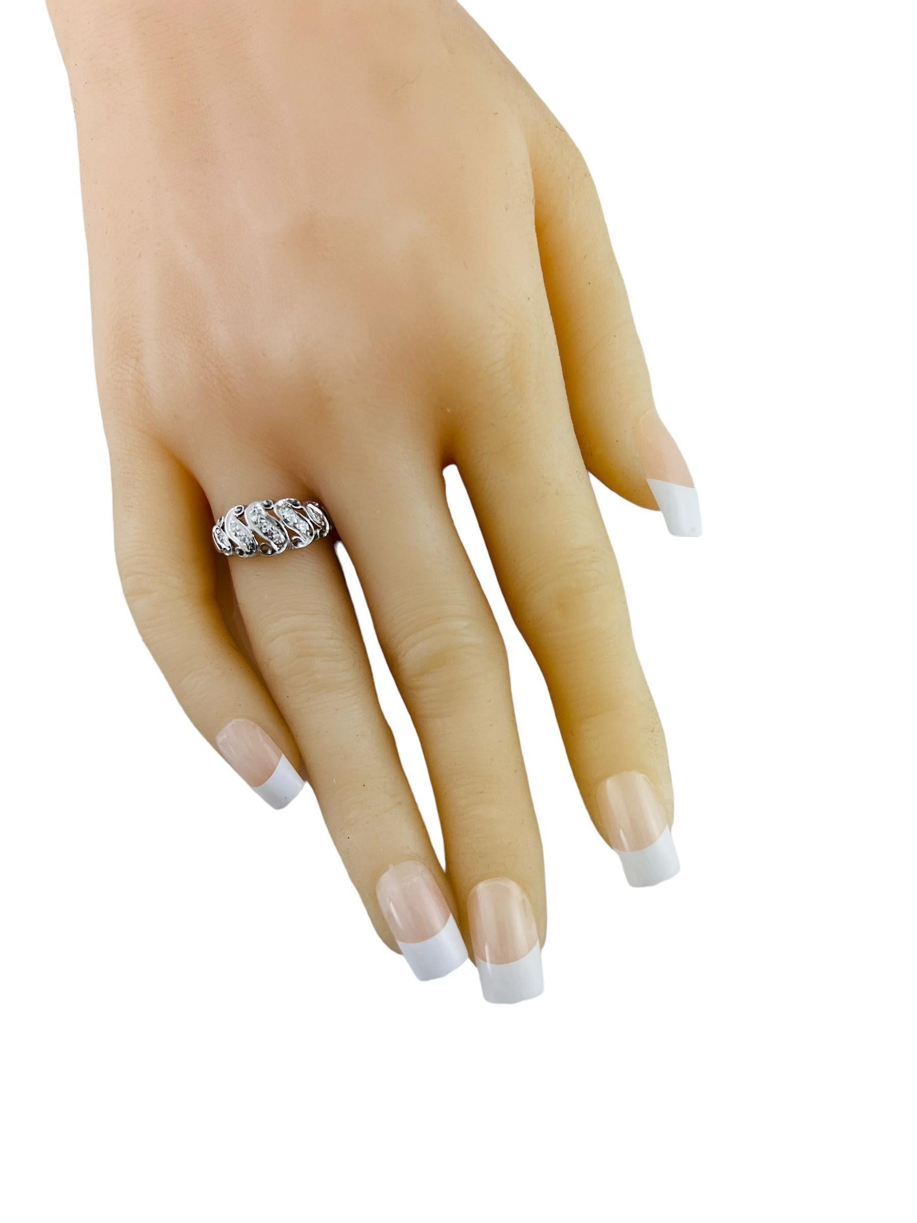 14K White Gold Diamond Band Ring S Design #16581 For Sale 3