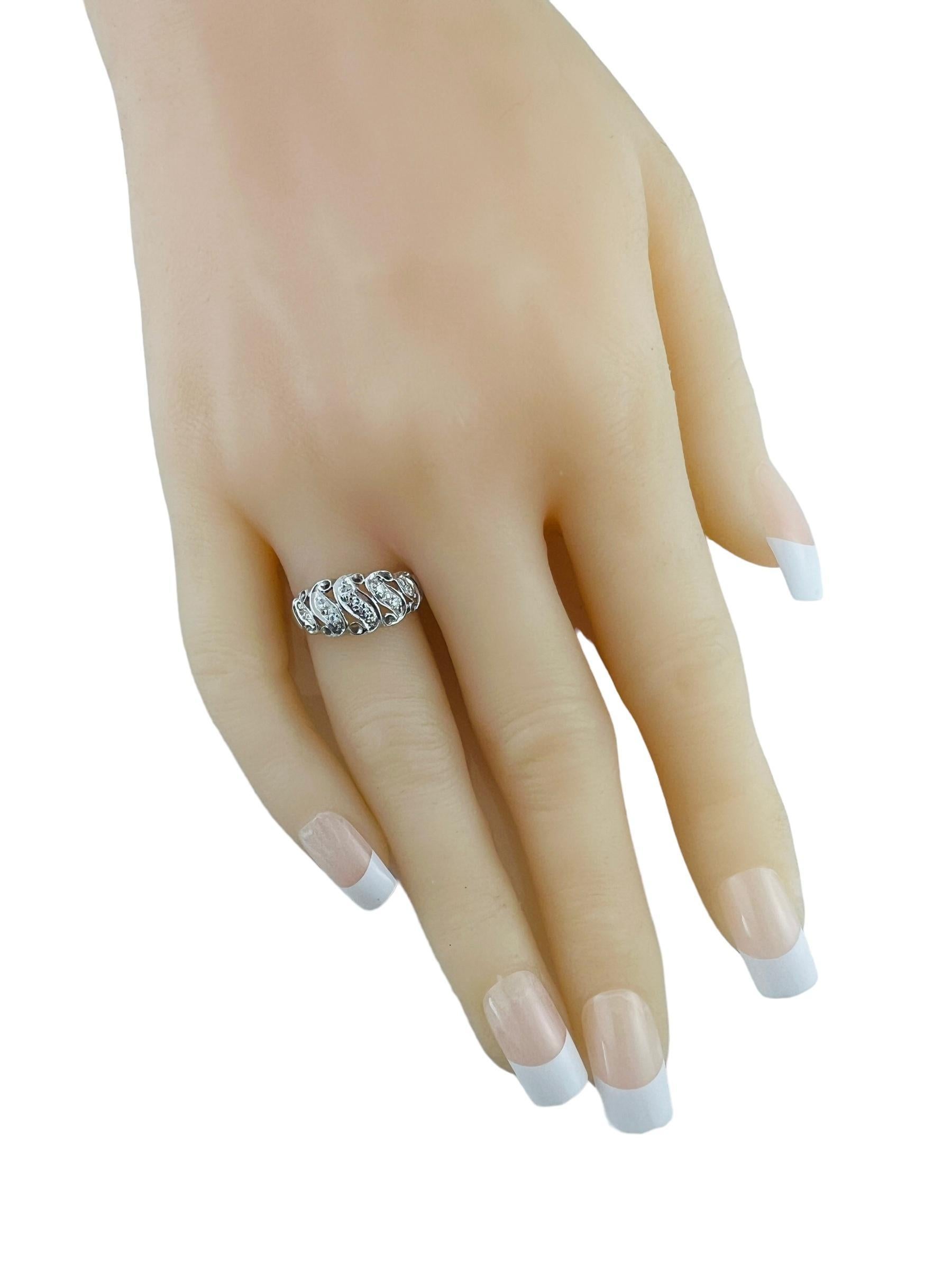 14K White Gold Diamond Band Ring S Design #16581 For Sale 4