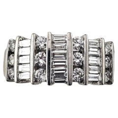 14K Weißgold Diamant Band Ring Größe 7 #24377