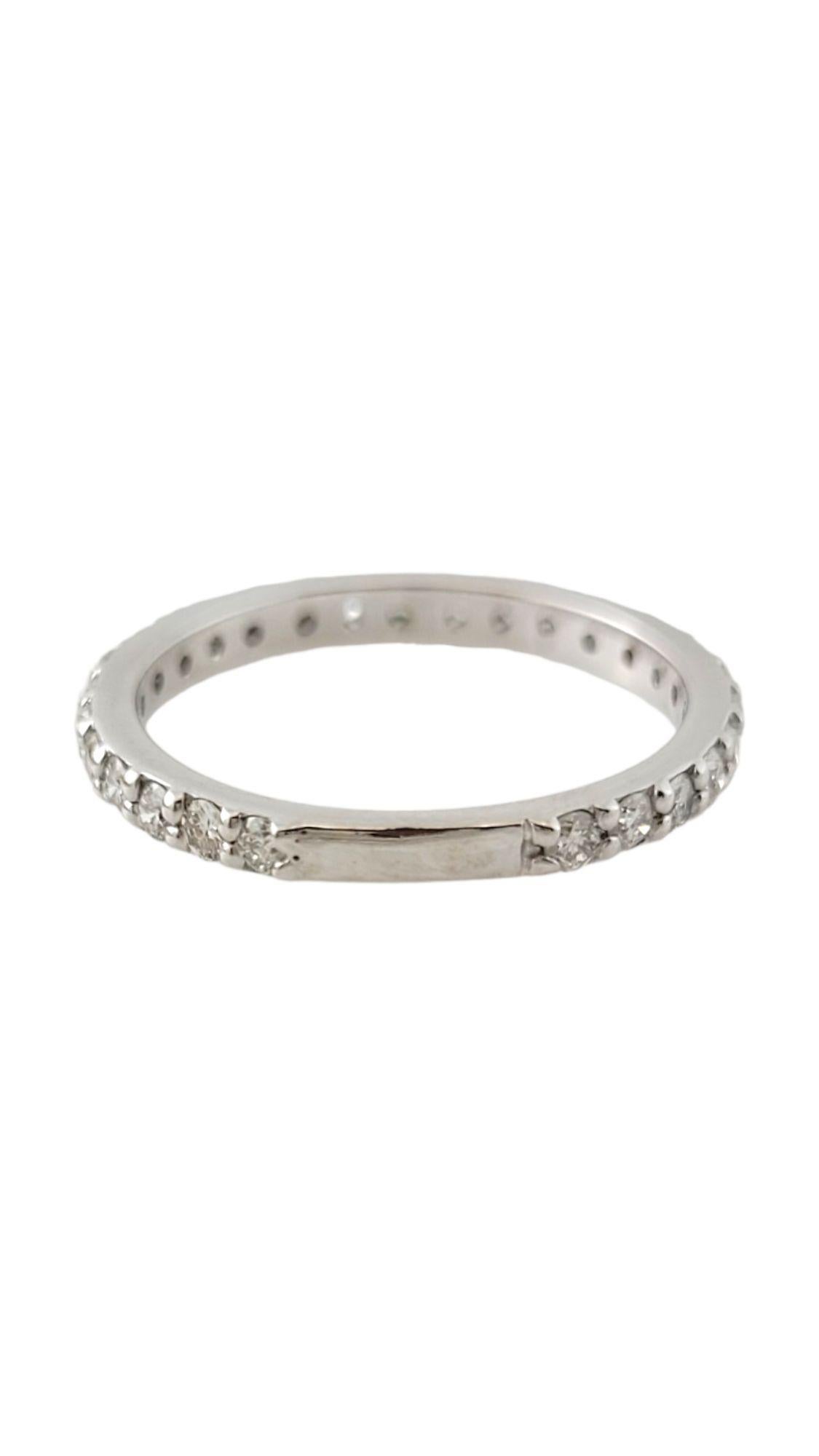 14K White Gold Diamond Band Size 5.75 #15017 In Good Condition For Sale In Washington Depot, CT