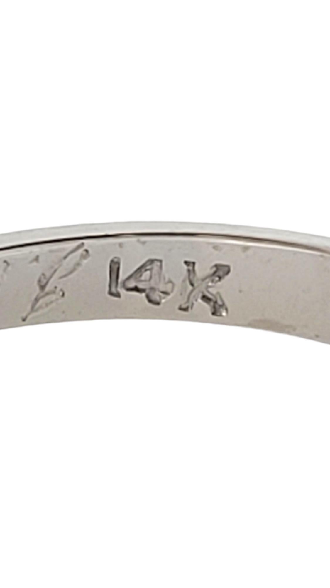 Donna Fascia di diamanti in oro bianco 14K misura 5,75-6 #18079 in vendita
