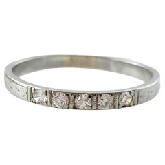 Anillo de diamantes de oro blanco de 14 quilates, tamaño 6,25 #17809