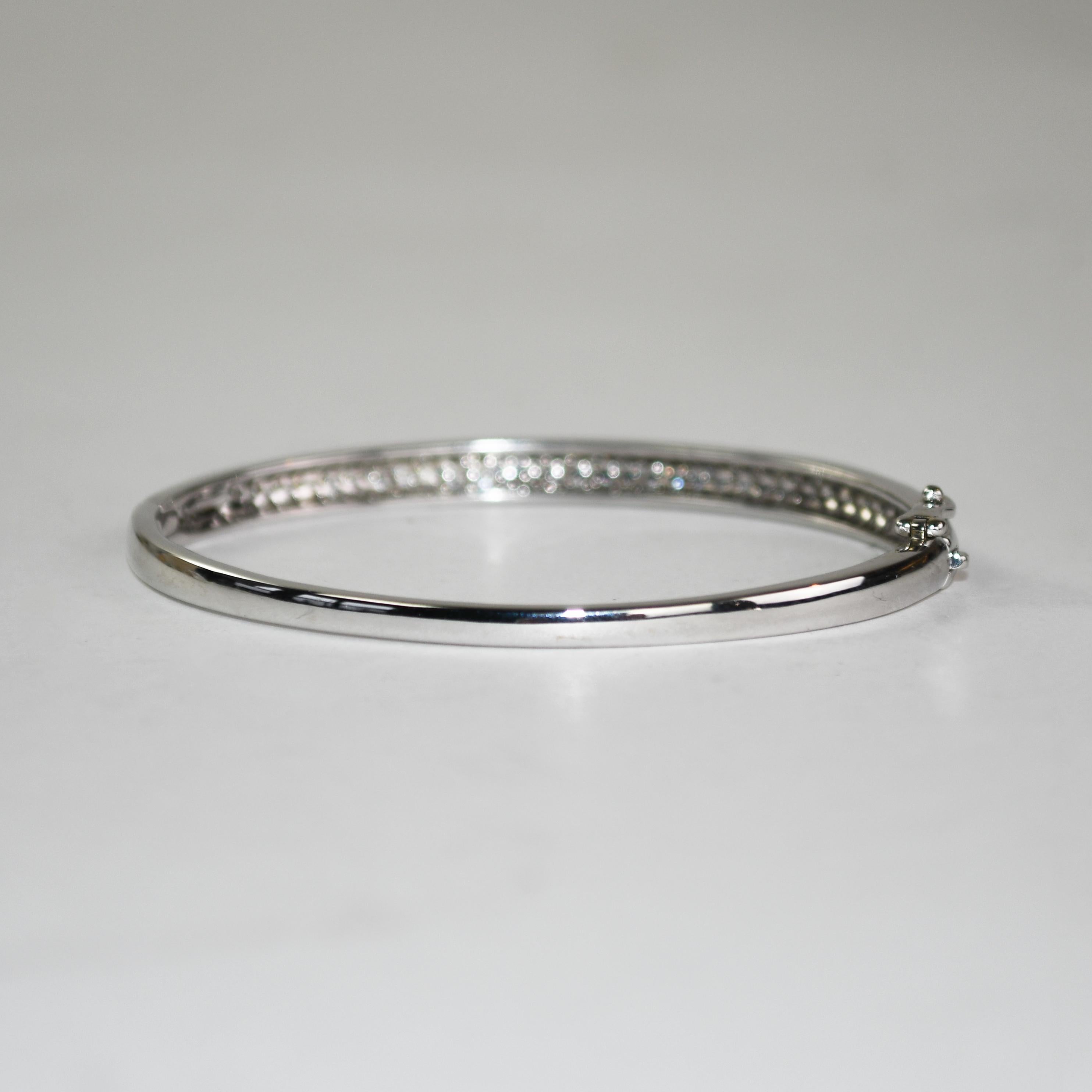 Taglio rotondo Bracciale con diamanti in oro bianco 14K 1,00ct in vendita