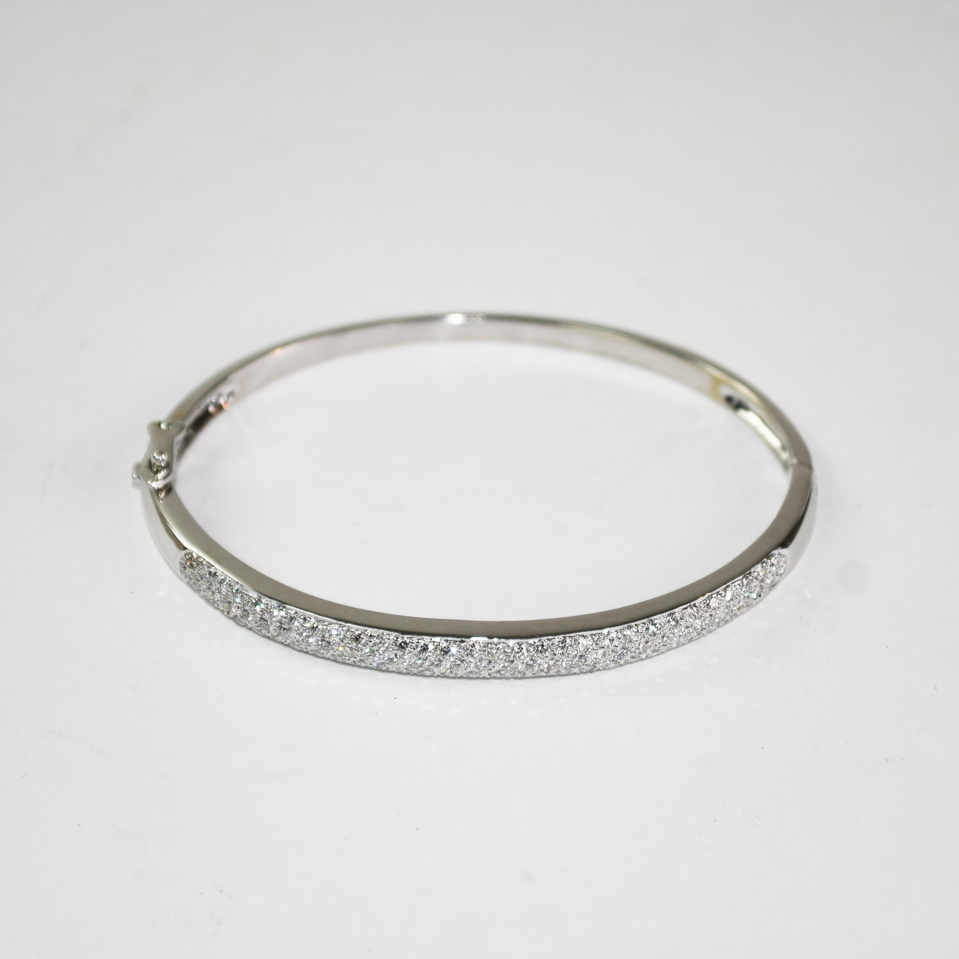 da uomo o donna Bracciale con diamanti in oro bianco 14K 1,00ct in vendita