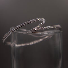 14k White Gold Diamond Bangle Bracelet