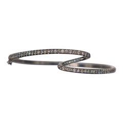 14k White Gold Diamond Bangle Bracelet