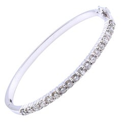 14 Karat White Gold Diamond Bangle Bracelet