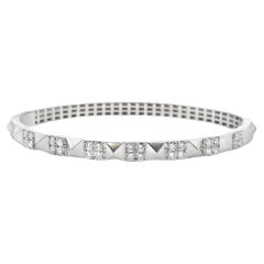 14K White Gold Diamond Bangle Bracelet