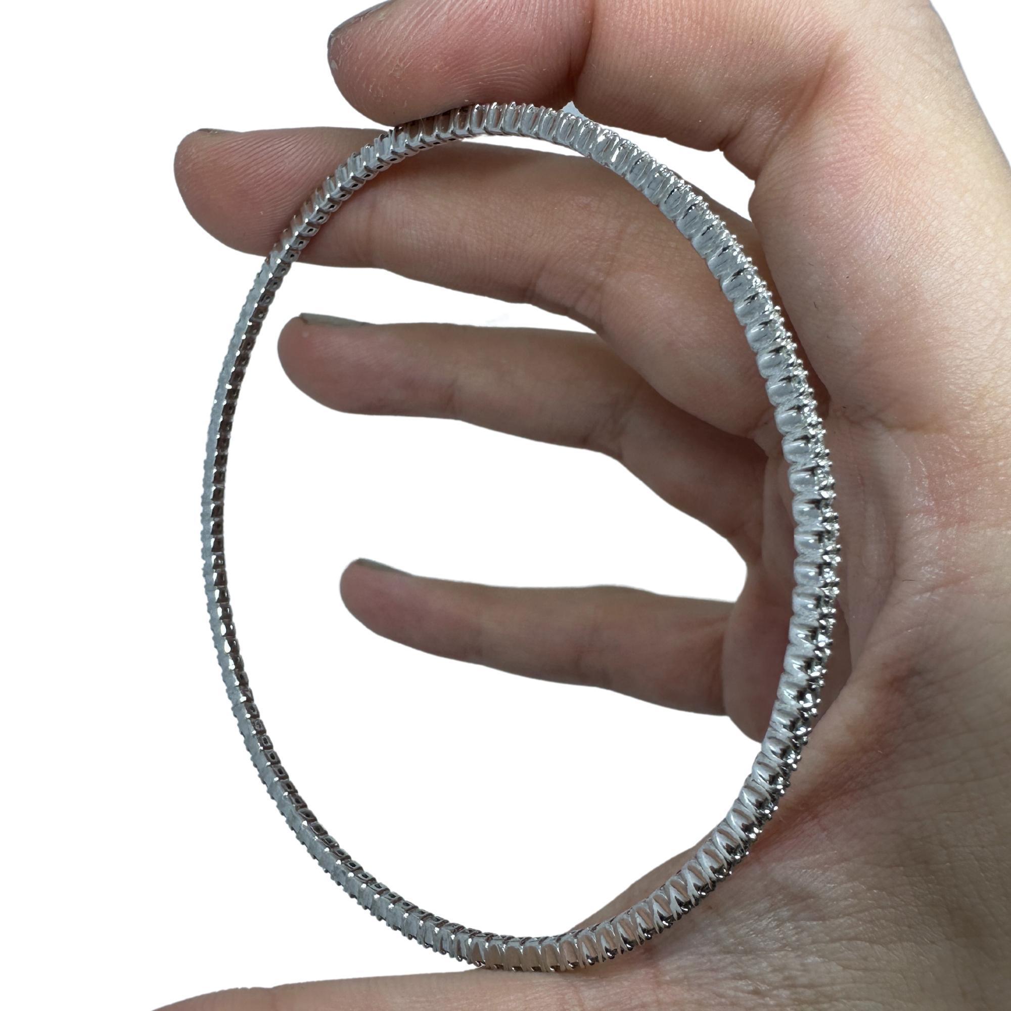 De las mujeres Pulsera de diamantes de oro blanco de 14 quilates en venta