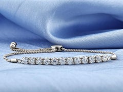 14K White Gold Diamond Bolo Tennis Bracelet, 2.22ct, IGI Certified