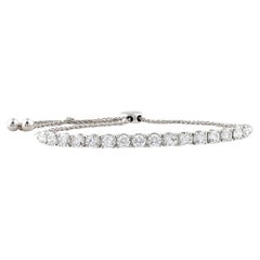 14K White Gold Diamond Bolo Tennis Bracelet, 2.93ct, IGI Certified