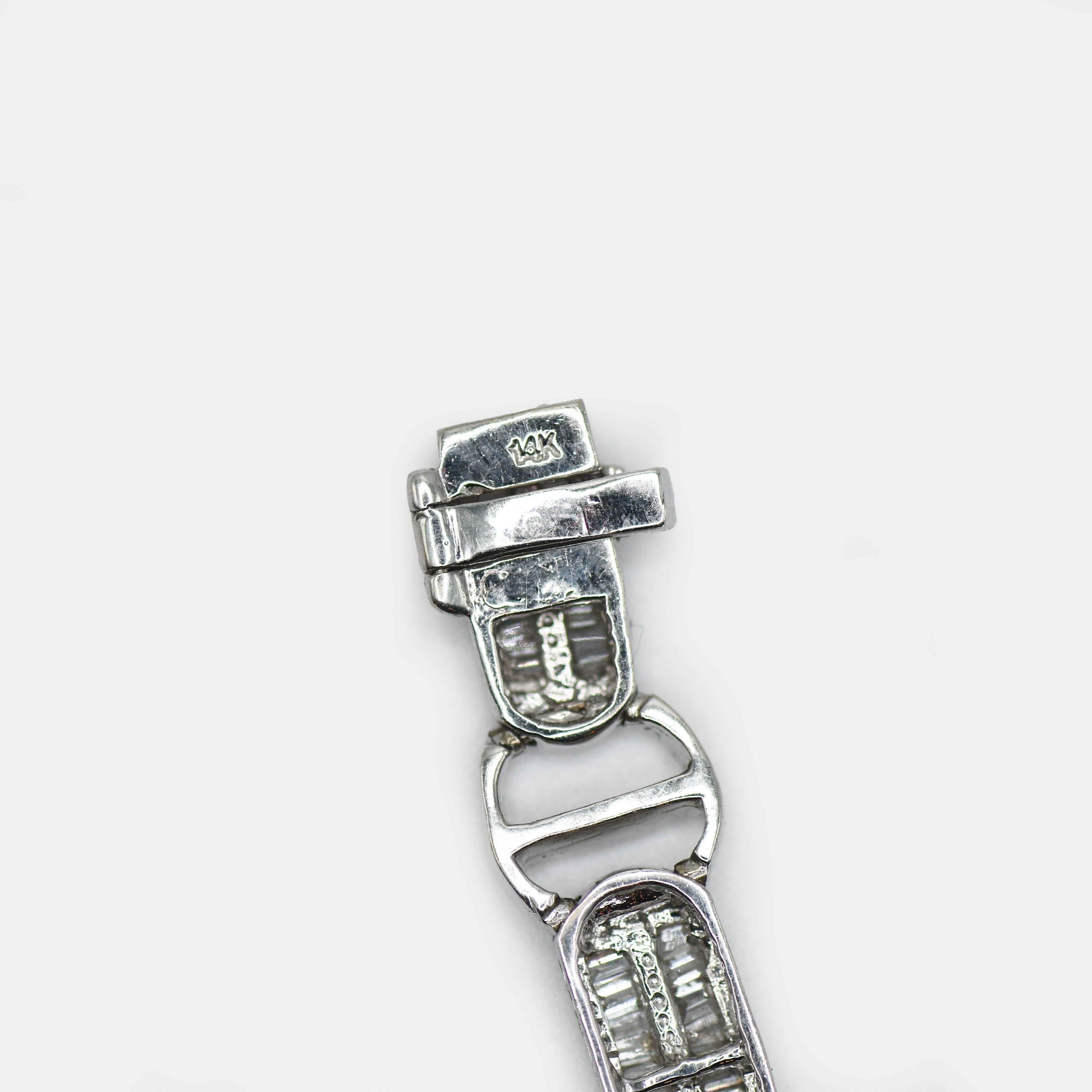 14K White Gold Diamond Bracelet 1.50tdw, 14.3g For Sale 6