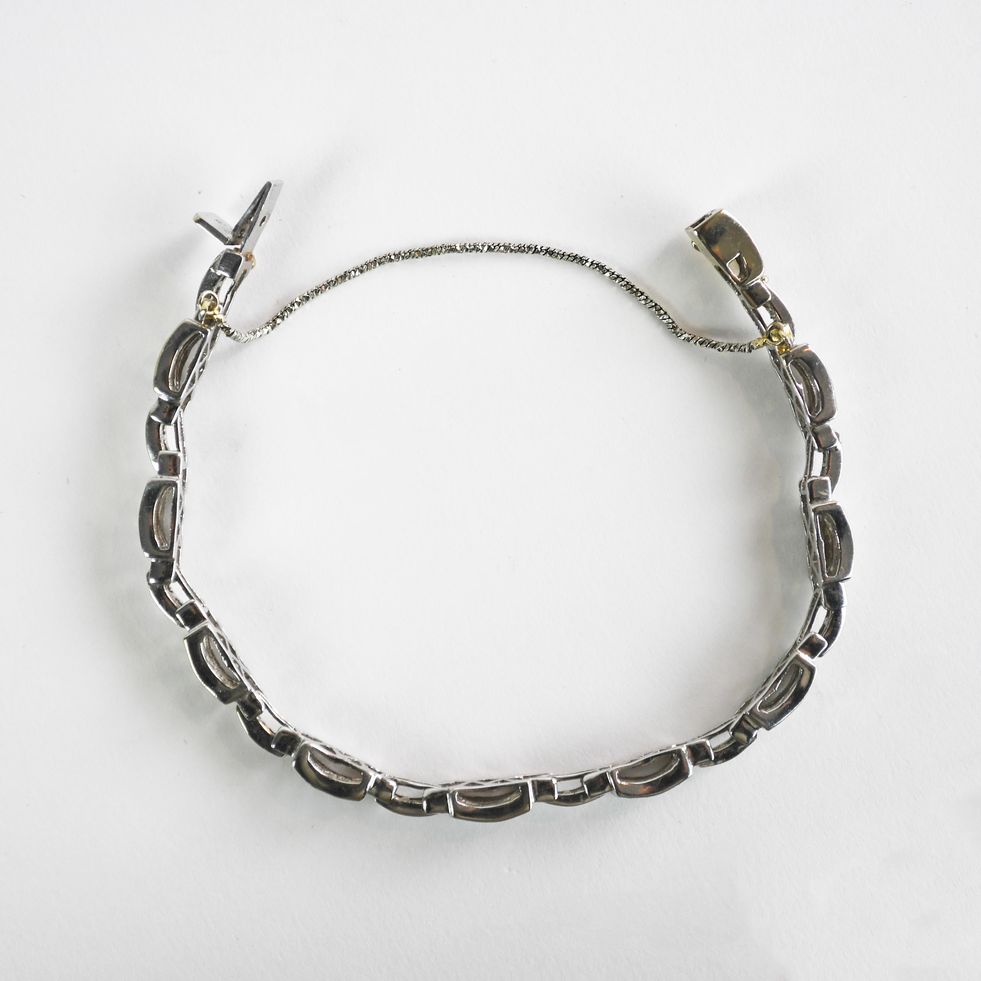 14K White Gold Diamond Bracelet 5.5ct For Sale 1