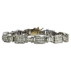 Bracelet en or blanc 14 carats avec diamants 5,5 carats