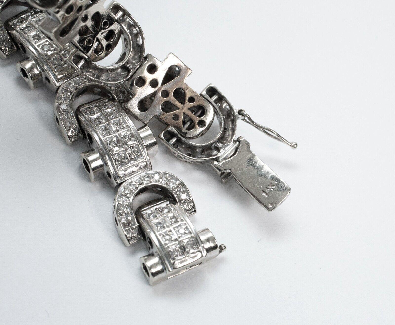 Bracelet en or blanc 14k avec diamants, 9.0 pouces - 70.6g Pour hommes en vente