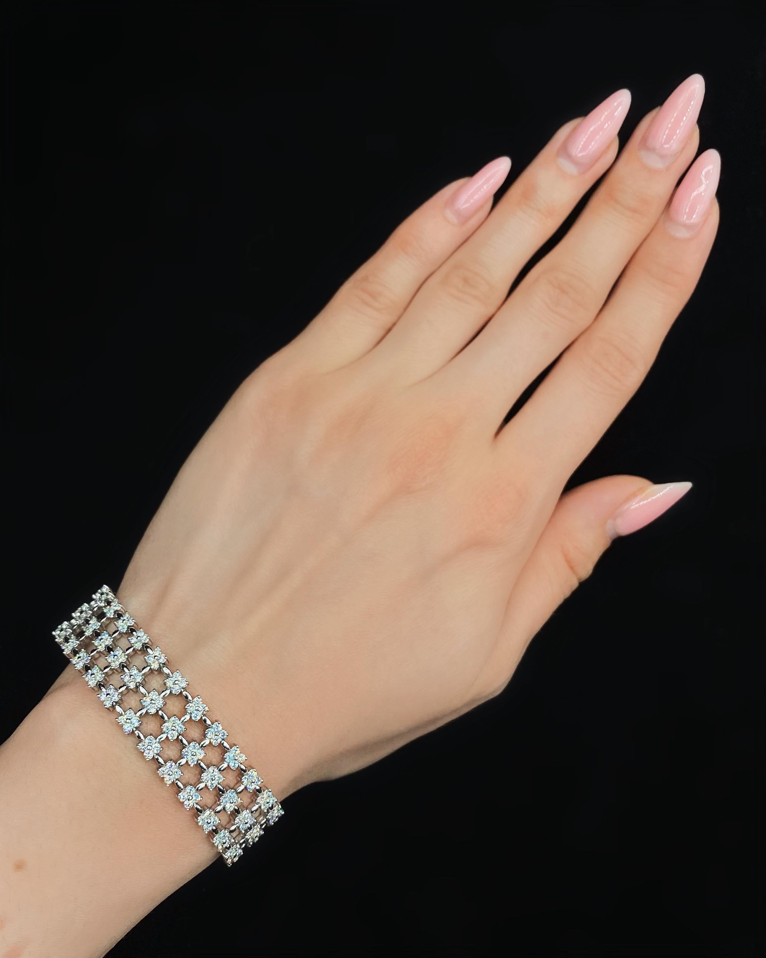 14k Weißgold-Diamant-Armband Damen im Angebot