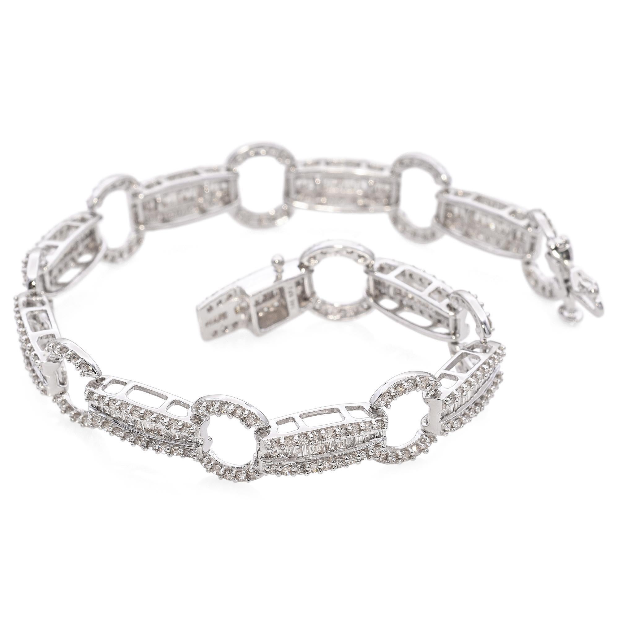 14k Weißgold-Diamant-Armband Damen im Angebot