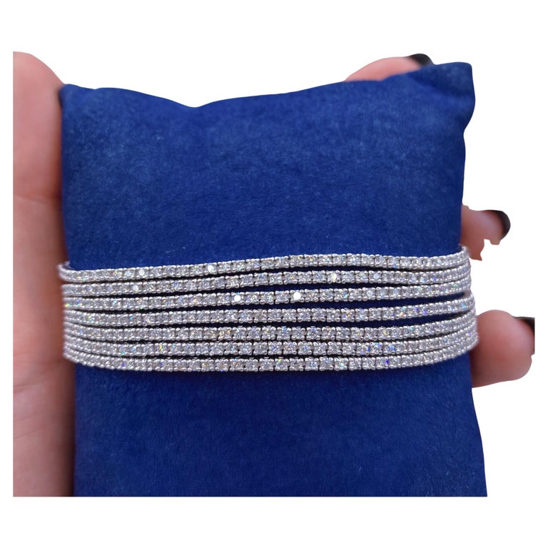 14k White Gold Diamond Bracelet For Sale at 1stDibs