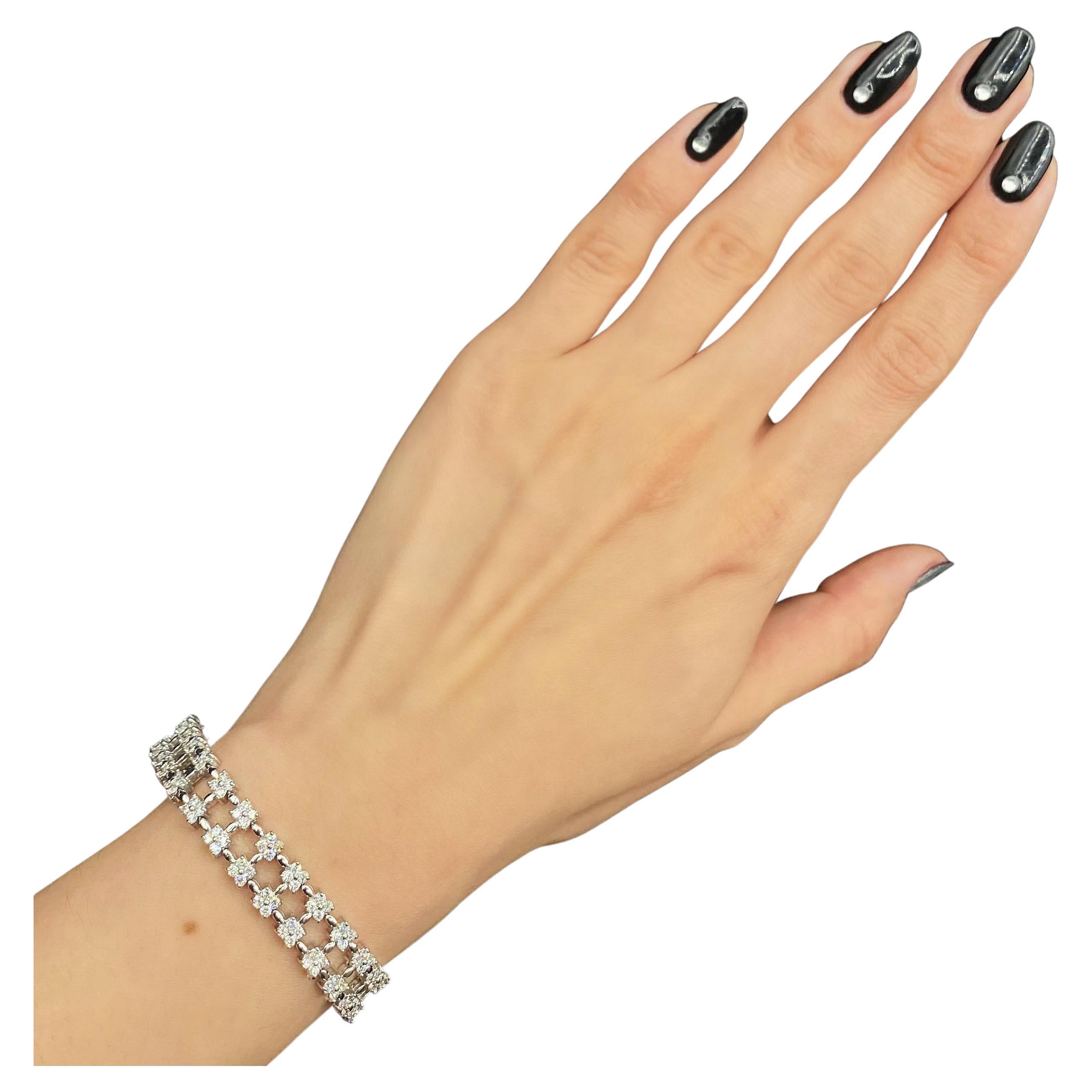 14k White Gold Diamond Bracelet For Sale at 1stDibs