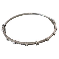 14K White Gold Diamond Bangle Bracelet