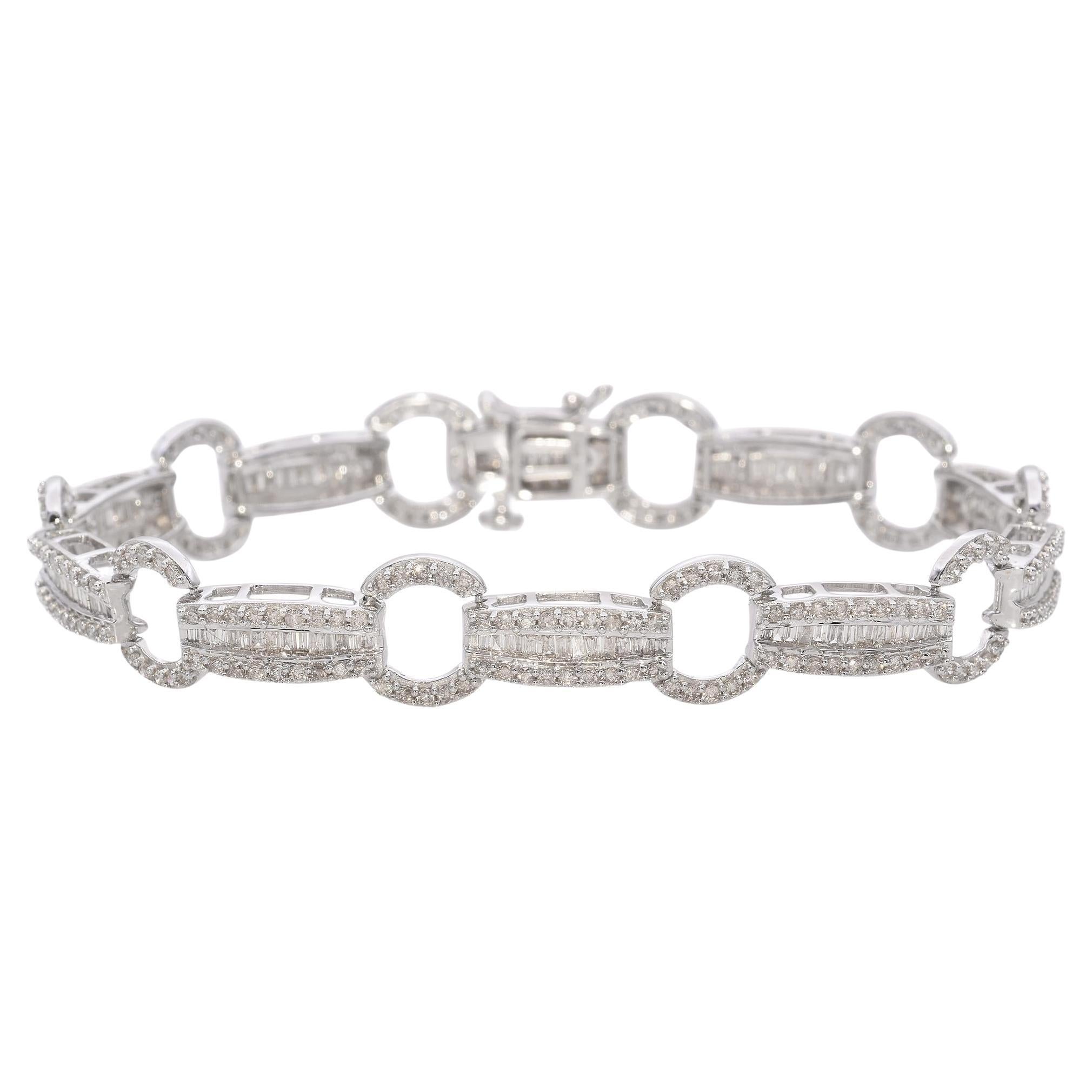 14k Weißgold-Diamant-Armband im Angebot