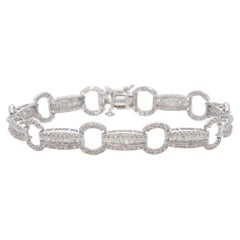 Bracelet en or blanc 14 carats avec diamants