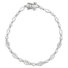 Bracelet en or blanc 14 carats avec double verrou de sécurité