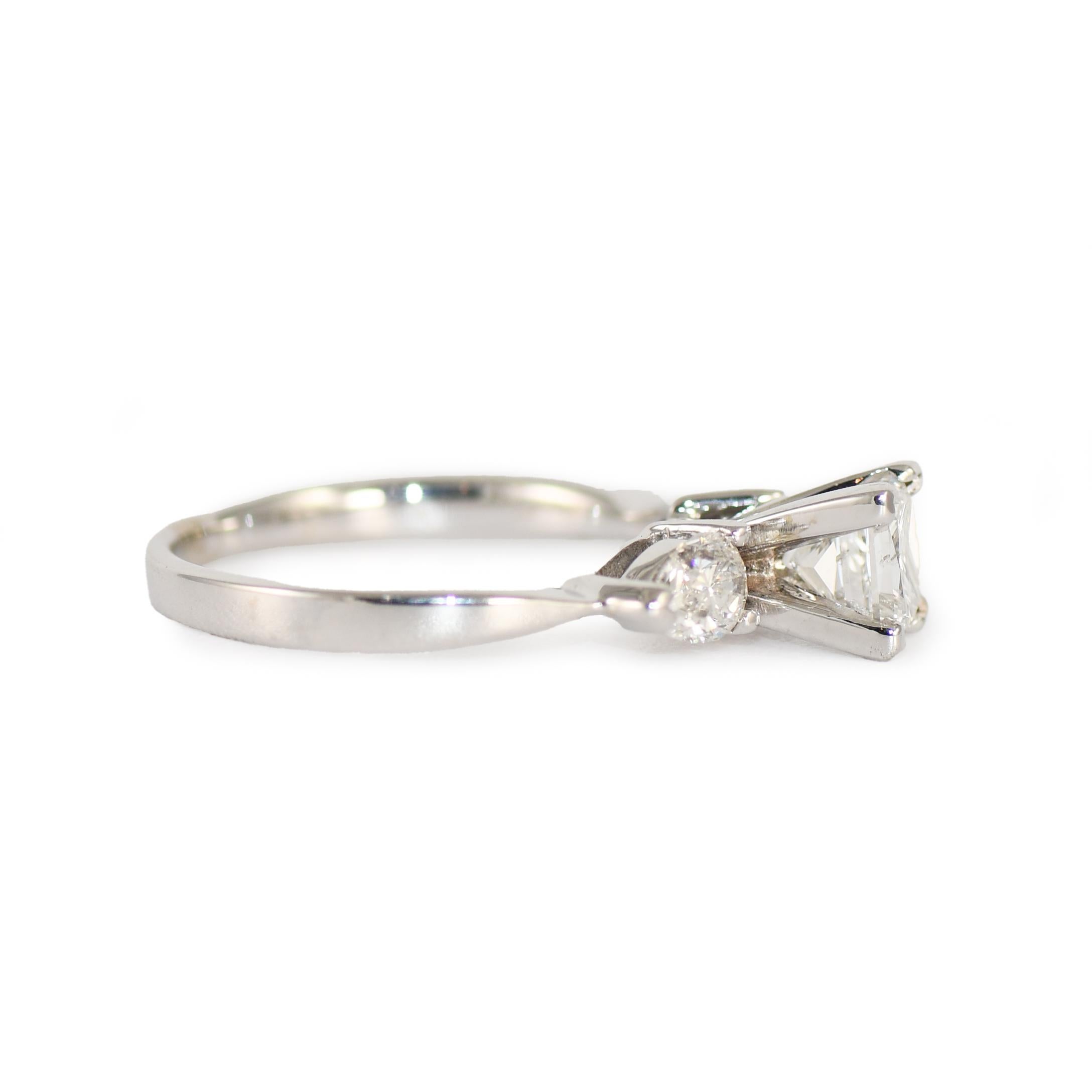 Brilliant Cut 14K White Gold Diamond Bridal Ring Set EGL Certified 1.15tdw For Sale