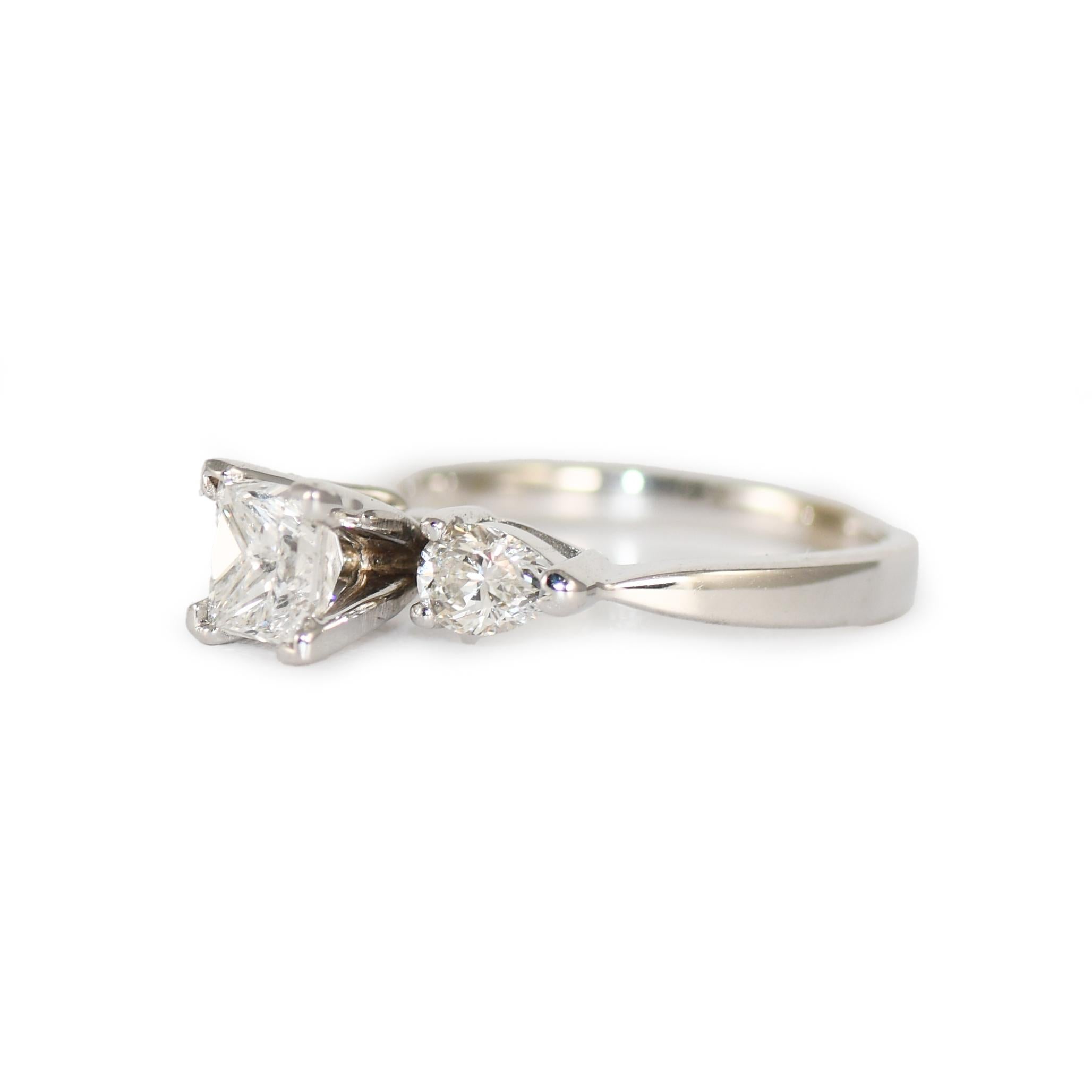 Women's or Men's 14K White Gold Diamond Bridal Ring Set EGL Certified 1.15tdw For Sale