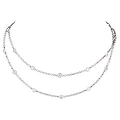 14k White Gold Diamond by the Yard 25" Necklace