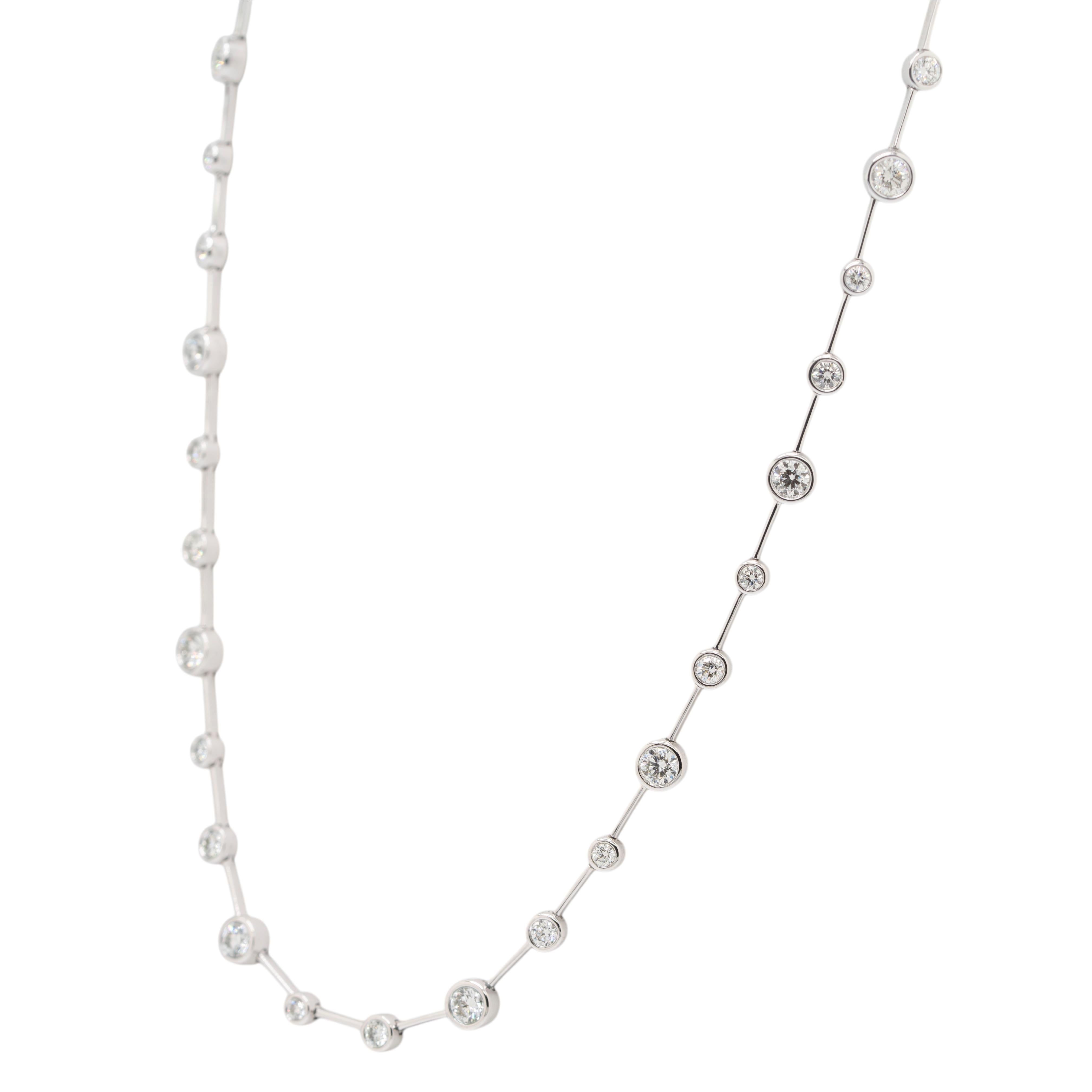 Collana con diamanti By-The-Yard in oro bianco 14k In condizioni Nuovo in vendita a Boca Raton, FL