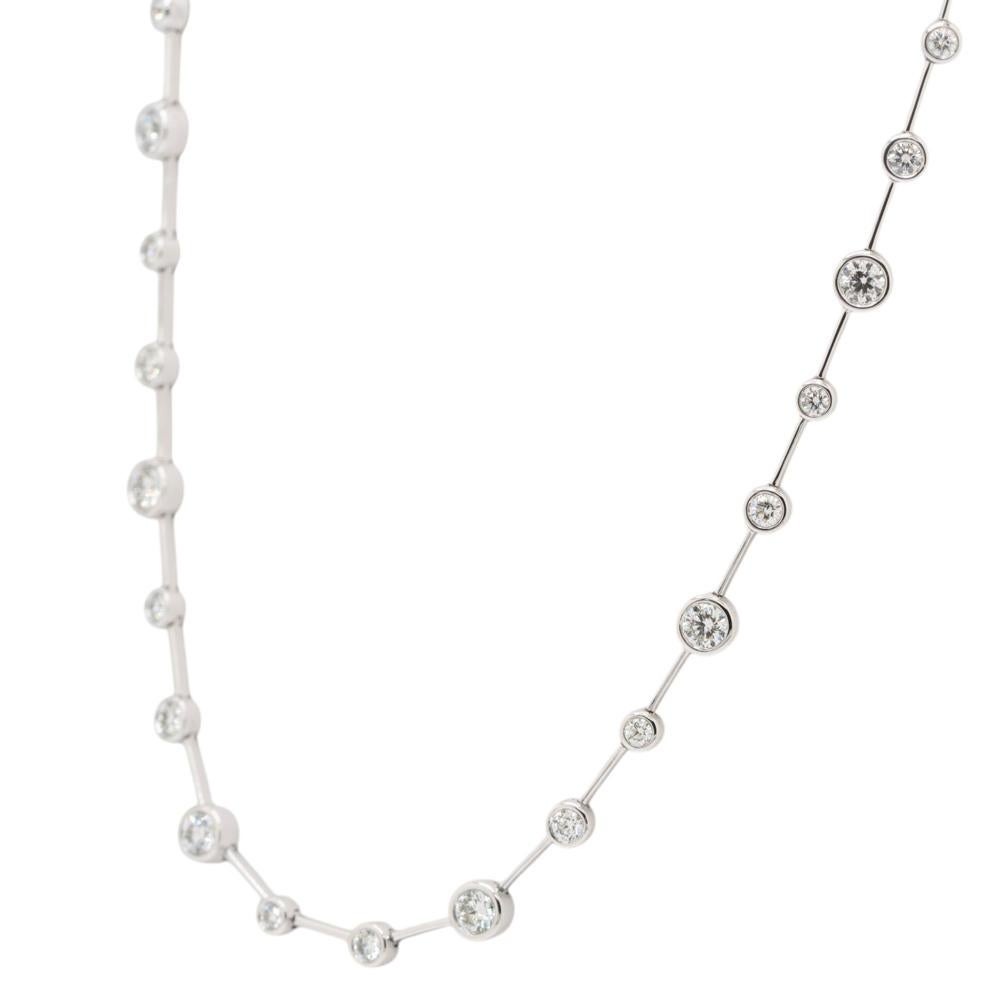 da uomo o donna Collana con diamanti By-The-Yard in oro bianco 14k in vendita