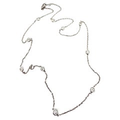14K White Gold Diamond By The Yard Necklace 1.0 Carats