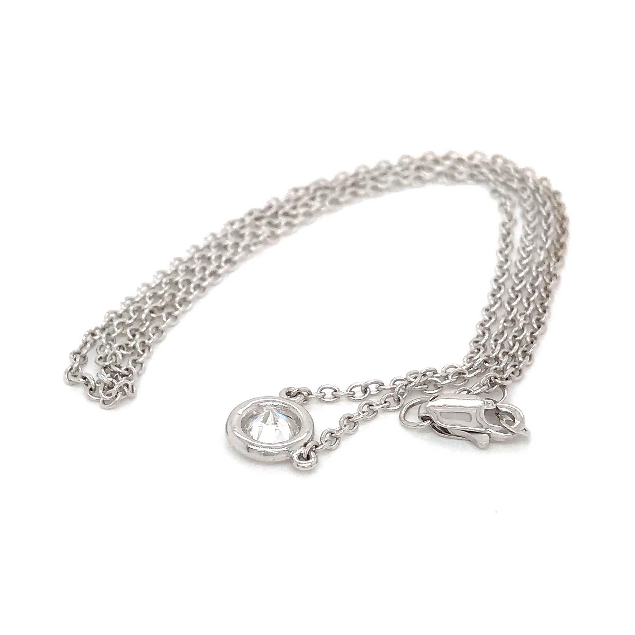 14k White Gold
Diamond: 0.60ct twd (estimated)
Total Weight: 2.8 grams
Chain Length: 18 inches