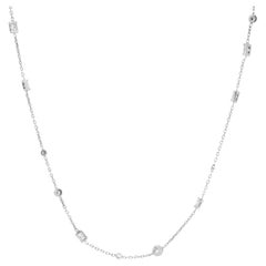 14k White Gold Diamond by the Yard Necklace
