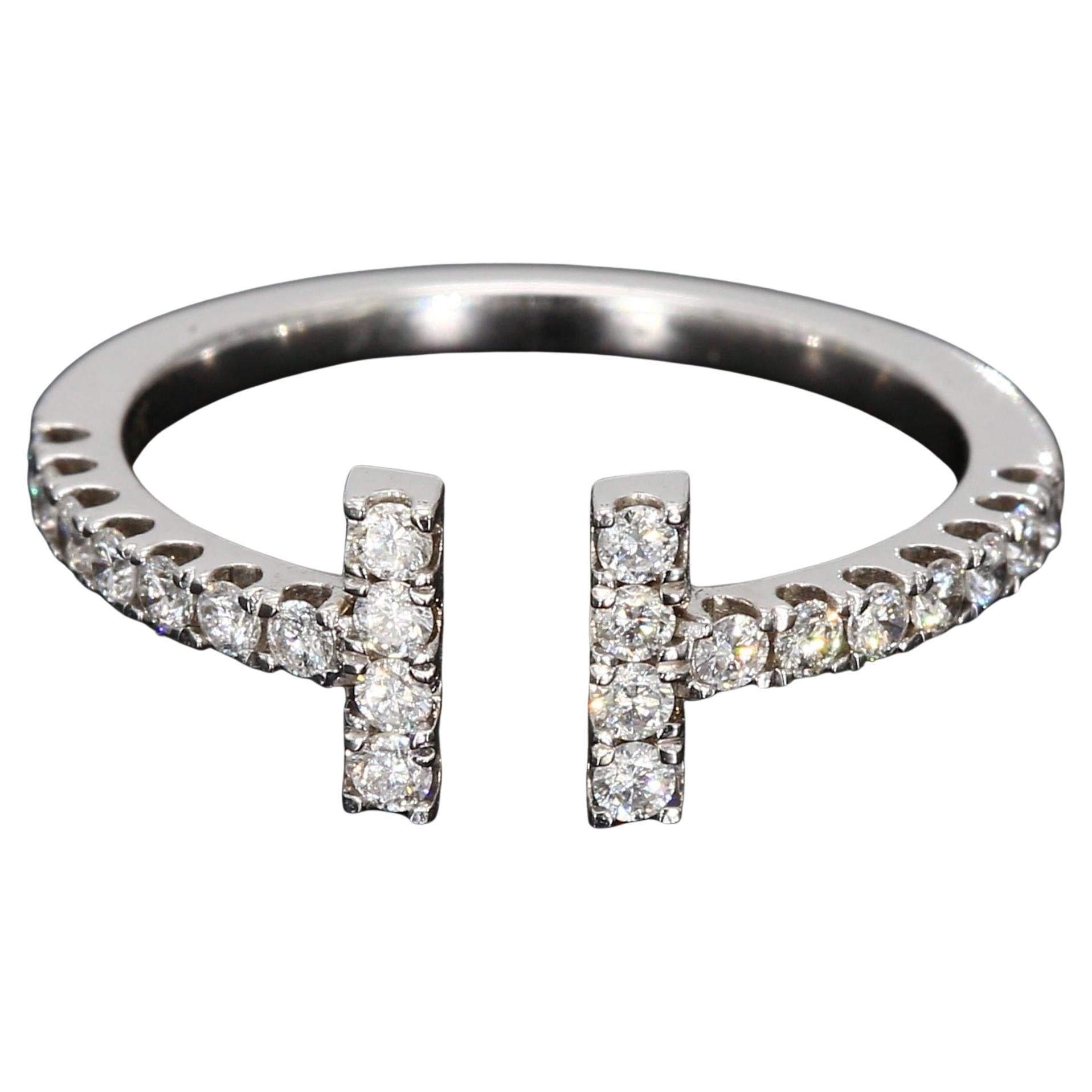14k White Gold
Diamond Bypass Ring - Size 6.5