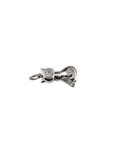 14K White Gold Diamond Cat Charm/Pendant #23866