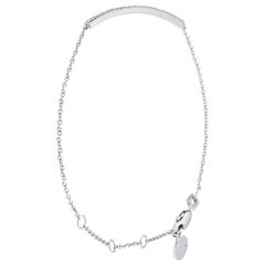 14K White Gold Diamond Chain Bracelet